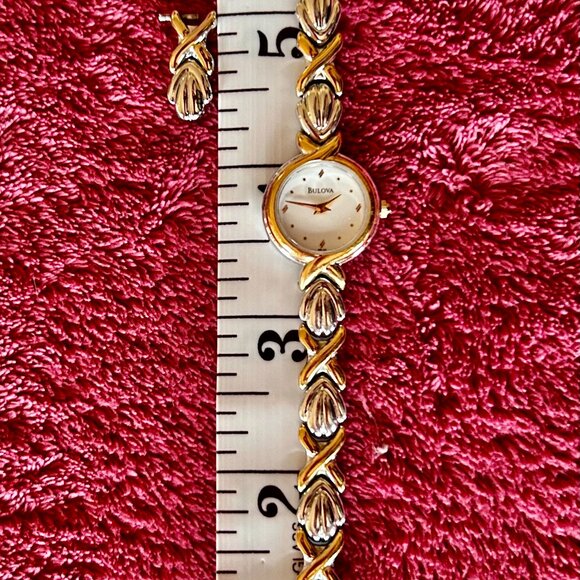 Bulova Gold & Silver Tone Stainless Steel Women's Bracelet Watch - Picture 3 of 3